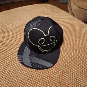 Deadmau5 Black and Neon Green Graphic Men's Trucker Hat Baseball Cap